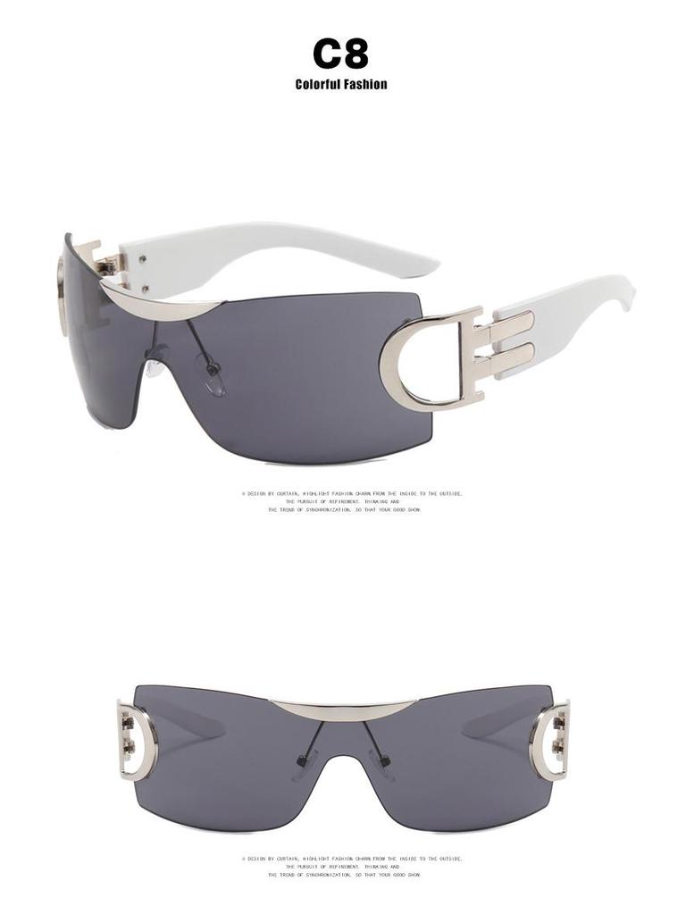 Large Frameless Y2K Sunglasses 2022 - Futuristic Sporty Design