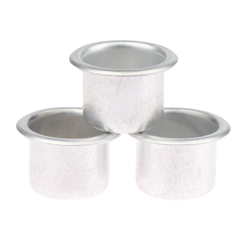 10Pcs Mini Round Candle Cup Silver Diy Candlestick Making Tray Holder Container Accessory Aluminium Home Party Decor Parts