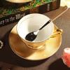 Royal Bone Porcelain Gold Cup Coffee Plate Dinnerware Pottery Decorative Cups Kitchenware Wedding Luxury