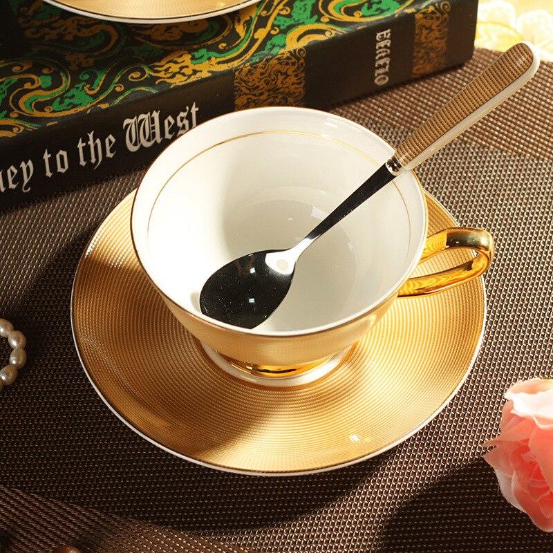 Royal Bone Porcelain Gold Cup Coffee Plate Dinnerware Pottery Decorative Cups Kitchenware Wedding Luxury