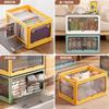 AZMKOO Foldable Storage Box with Lid, All-Side Access, Casters, and Storage Container for Clothes, Closets, Toys, Accessories, Clothes, Futons, Books,