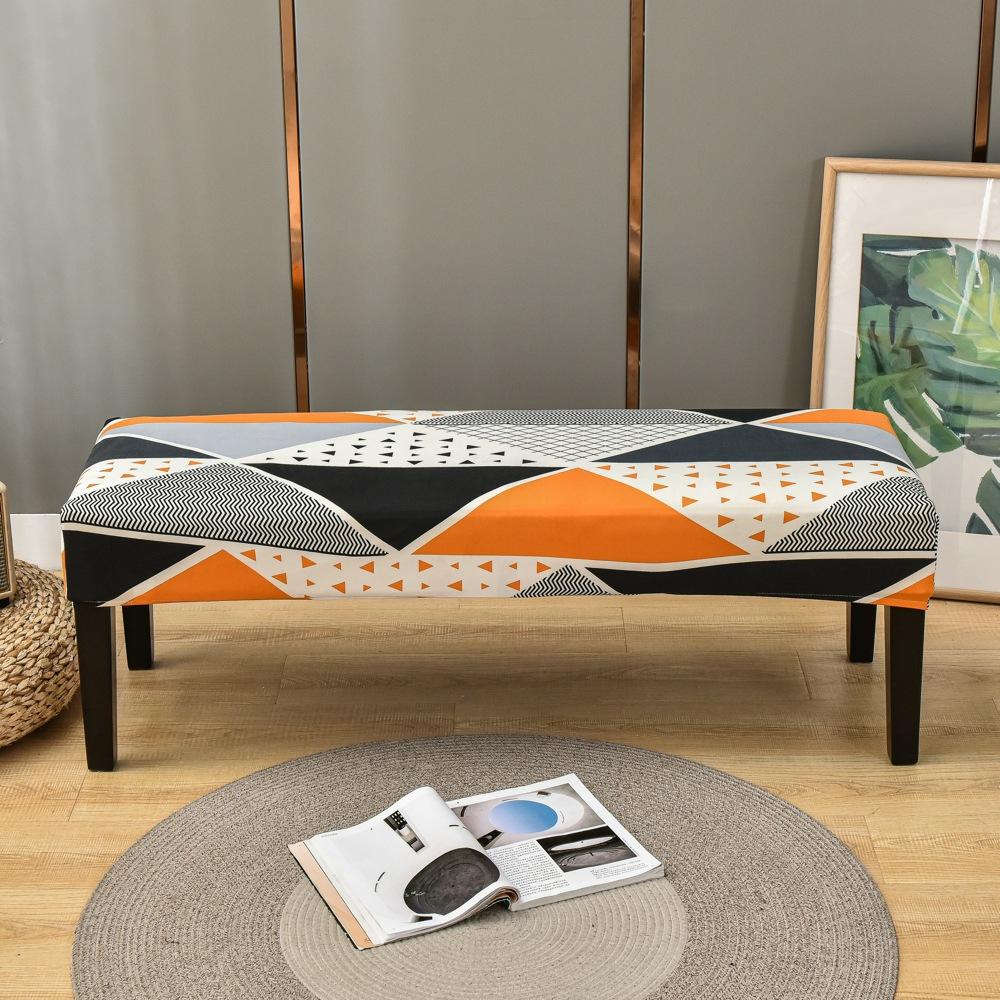 Bench Cover Stretch Spandex Piano Stool Cover Long Ottoman Cover Solid Color Changing Shoes Chair Slipcover Home Decor