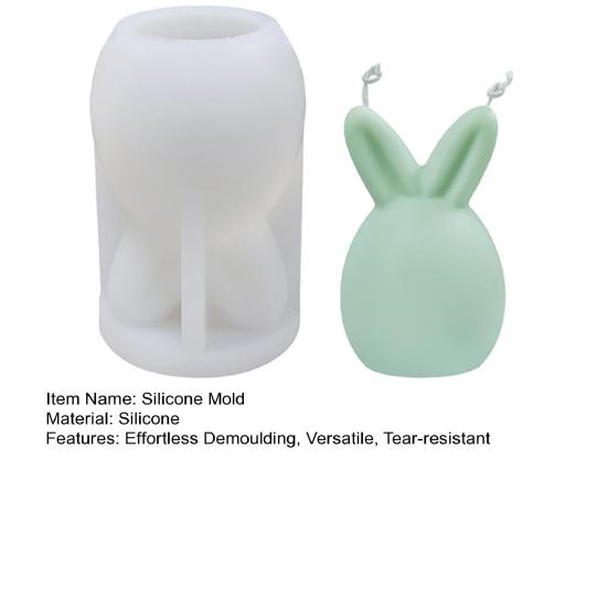 Ostereier-Hase Silikonform DIY gesichtsloser Hase Harz Gips Bastelform Flexibel Wiederverwendbar Kerzenform für Feiertagsdekoration