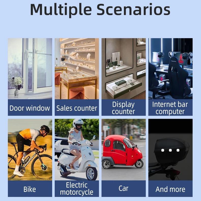 Car Anti-Theft Vibration Alarm 108dB Car Vibration Sound Light Alarm Wireless Remote Vibration Sensor Vehicle Security Alarm