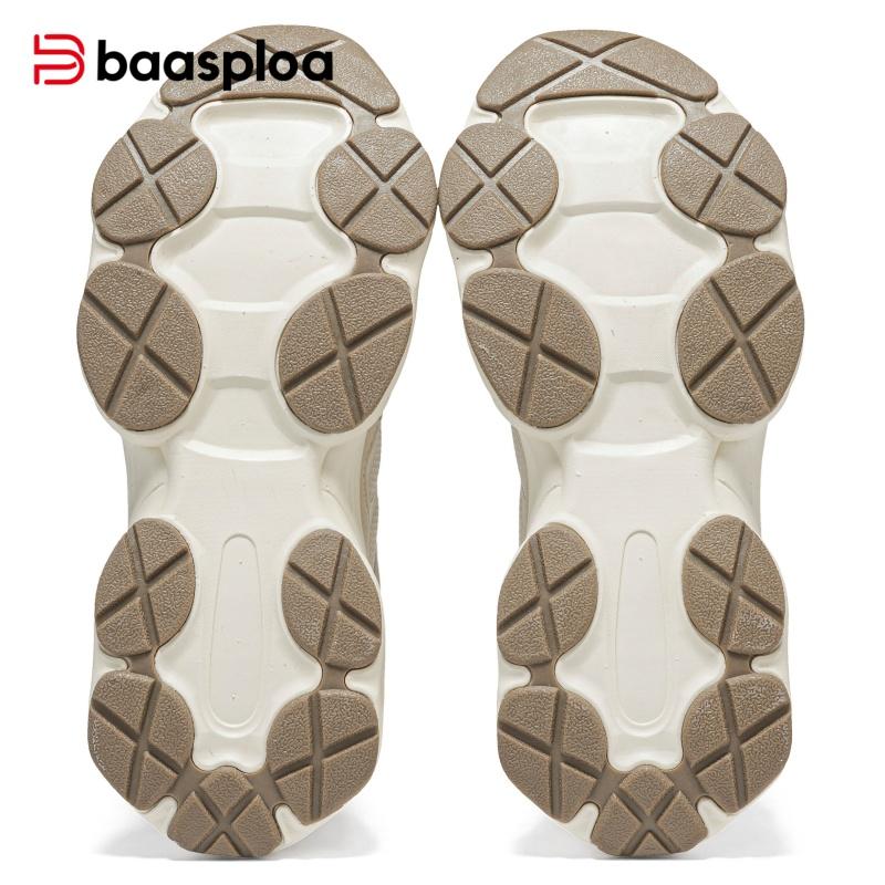 BAASPLOA Damen Sportschuhe mit dicker Sohle, Mesh Laufschuhe, Freizeitschuhe, Wanderschuhe, Studentenschuhe, weiße Schuhe, flache Sportschuhe, Tennisschuhe