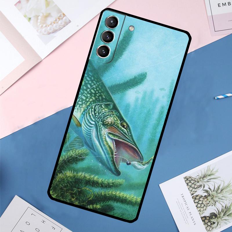 Fish Fishing Case For Samsung Galaxy S24 Ultra S21 S22 S23 S25 Ultra S9 S10 Plus S20 FE S25 FE Back Cover