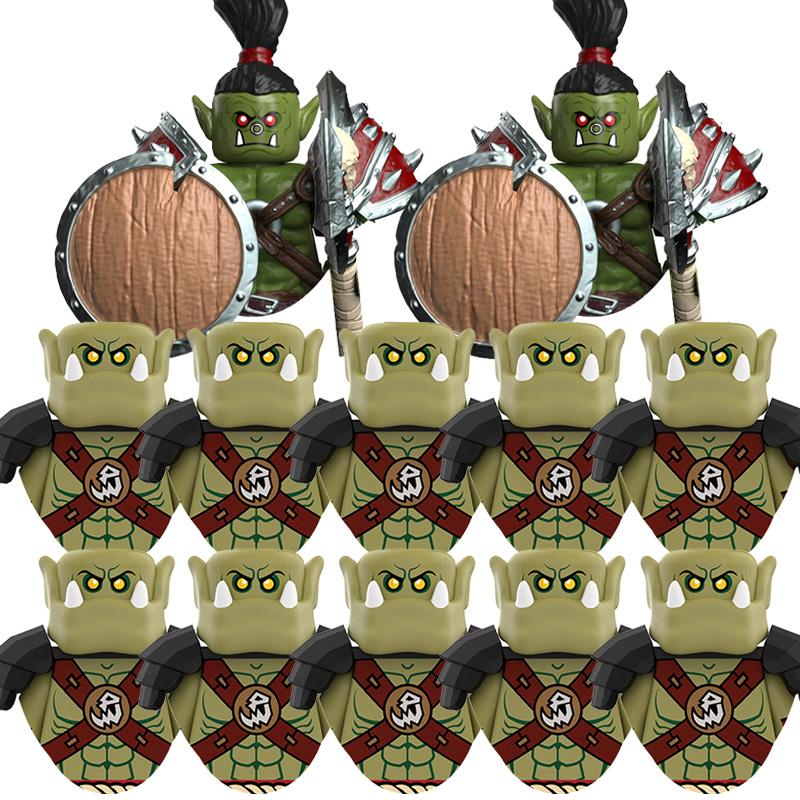 

Детские Строительные Блоки Игрушка Средневековая Серия Орков Комбинированный Набор Мини-Солдат Воин Модель Подарки на День Рождения для Детей