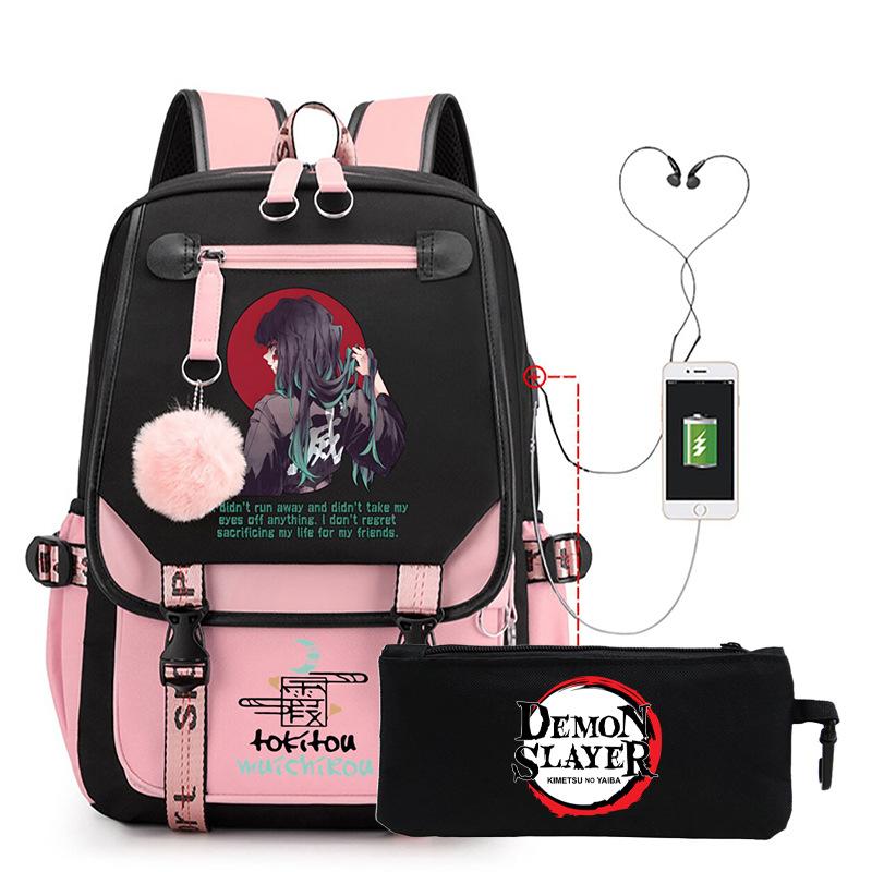 Ghost extermination surrounding animation schoolbag cross-border Korean version junior high school high school student large capacity with USB leisure