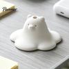 Small Decorative Sculptures 3D Printed Cute Polar Bear Figurine, Adorable White Desk Creative Healing Gadgets Ornament for Living Room Bedroom,