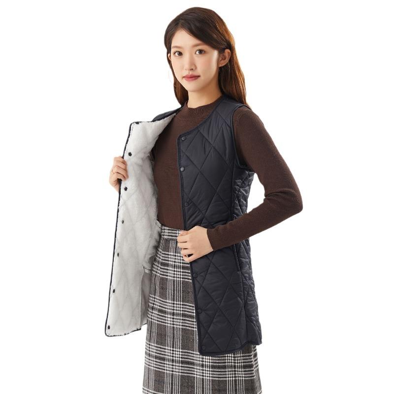 Women's Winter Long Warm Fashion Plush Velvet Vest New Integrated Velvet Long Vest