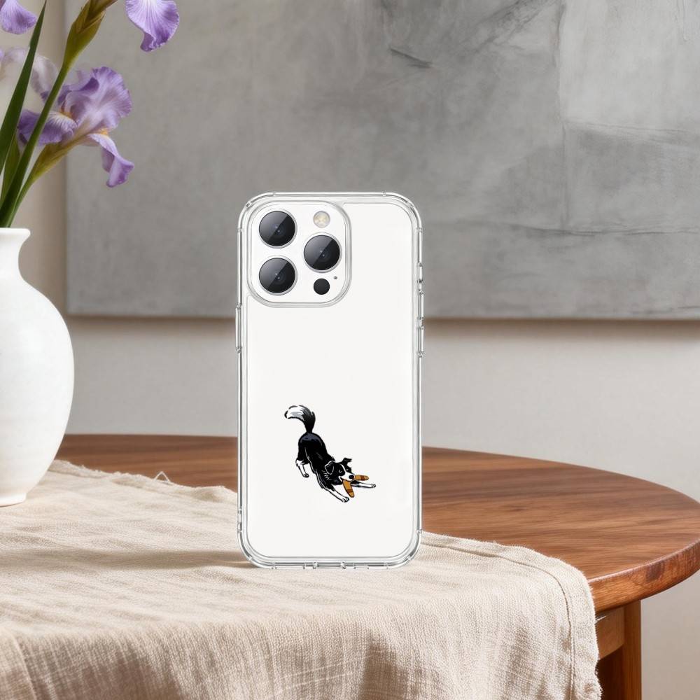 cute border collie dog Phone Case For iPhone17,16,15,14,13Pro Max,us,Soft Silicone Transparent Cover