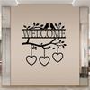 Modern Family Tree Metal Wall Art Welcome Sign Heart Branches Leaf Design Vintage Iron Sculpture Bedroom Decor Christmas Valentine Gift