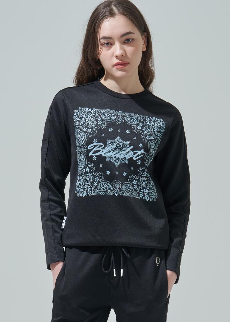 Blue Dot Bandana Artwork Long Sleeve T-Shirt_Bk 90