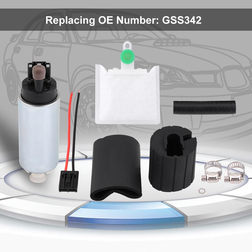 255LPH Universal High Pressure Electric in tank Fuel Pump with Installation Kit GSS342