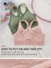 Plus Size Racerback Sports Bra for Women, High Support Wireless Workout Bra with Back Closure, Seamless Yoga Bra