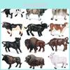 Cattle Animal Figures Toy Set With Realistic Solid Plastic For Kids Play And Gift