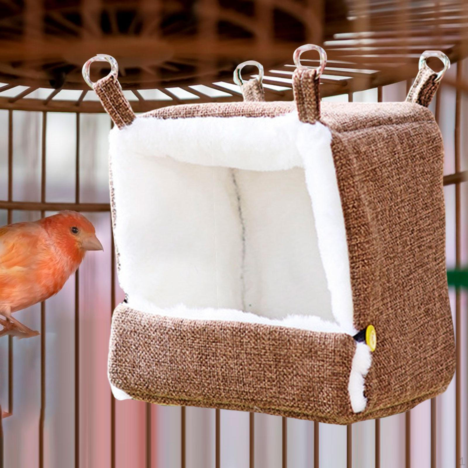 

Bird Heating Nest Adjustable Cage Accessories Windproof Shelter with Heater for Macaws коричневый