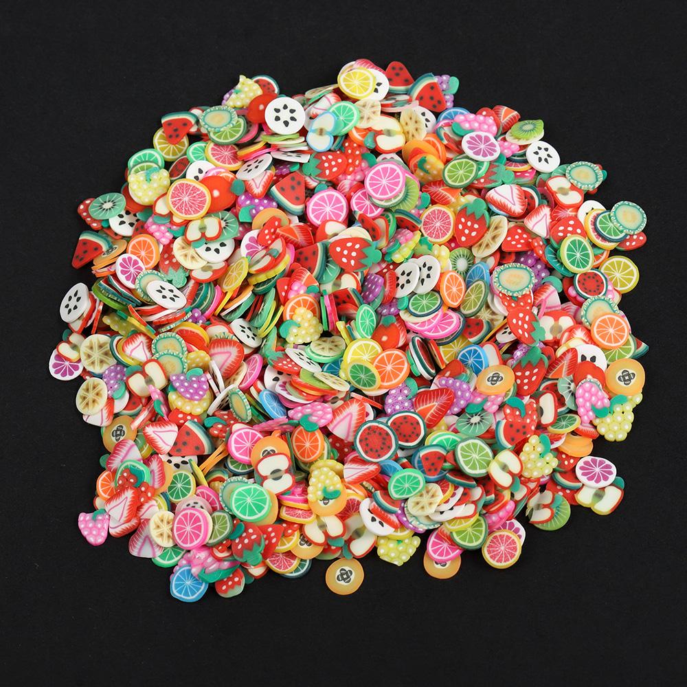 1000-3000pcs Mix Fruit Soft Clay Slime Animal Flower Slice Resin Filler for Nail Art Epoxy Mold DIY Craft Making Wholesale