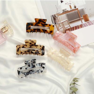 Retro Simple Leopard Korean Acrylic Crab Clips Hairdress Hair Claws Bath Clips