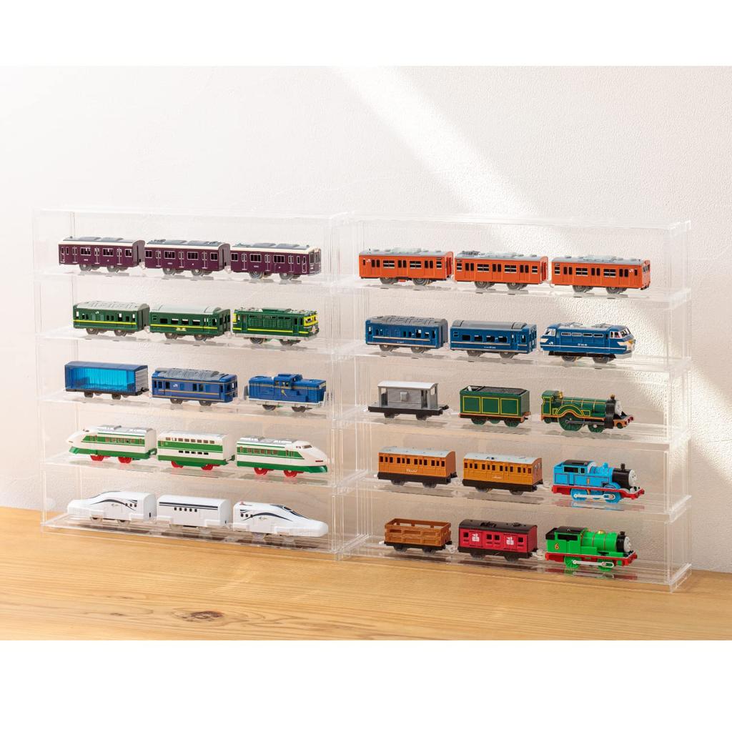 Clardepot Clear Rack for Model Acrylic Rail Toy Storage Train Toy Display Collection Rail Clardepot Trains, Case, Assembled, Case, Shelf, Case,