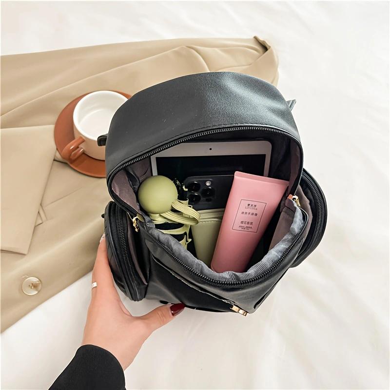 Owl Double Shoulder Bag for Women, PU Personalized Small Backpack, Travel Bag, Student Backpack.