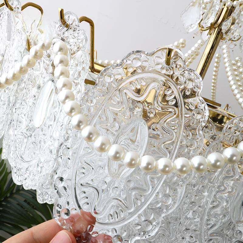 Classic Retro French Glass Crystal Chandelier for Living Room, Restaurant, or Bedroom