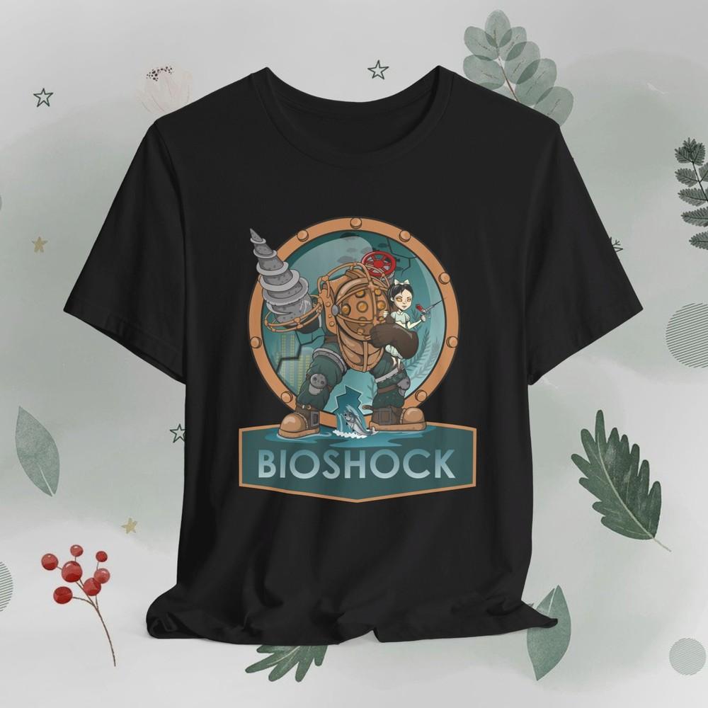 Футболка Bioshock, Большой Папочка, Малышка, Игра, Видеоигра, Рапчур Унисекс Футболка XXXL