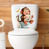 Autocollant de toilette 3D créatif et réaliste avec vision de chat mignon, décoration de couvercle de toilette en PVC auto-adhésif et imperméable