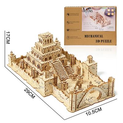 Puzzle 3D in Legno Città di Guerra WW2 Reliquia del Dopoguerra Casa Meccanica Assemblabile Fatta a Mano Modello Kit fai da te Giocattoli Decorazione Regali G222