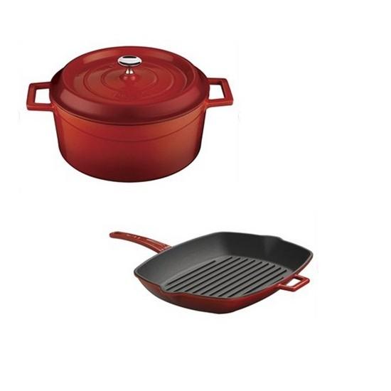 

Круглая кастрюля Lava Cast Iron 24 см - Набор сковородок для гриля Lava 26X32