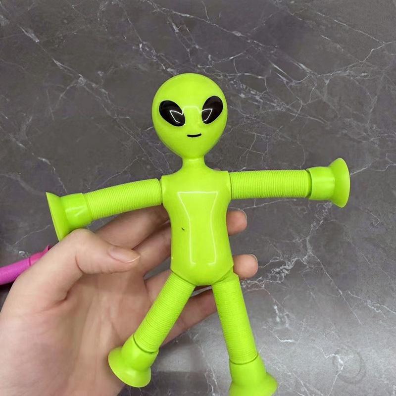 Suction Cup Telescopic Tube Alien Toys Variable Decompression Educational Puzzle Sensory Toys Funny DIY Interactive Party Game
