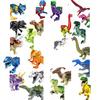 Zamykací bloky Jurští dinosauři Tyrannosaurus Rex Wyvern Velociraptor Stegosaurus Stavební bloky Hračky pro děti Dinosauři