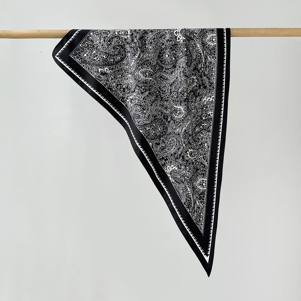 Twill Light Luxury High Sense Simulation Silk Headscarf Waist Triangle Scarf Silk Scarf Multi-Function