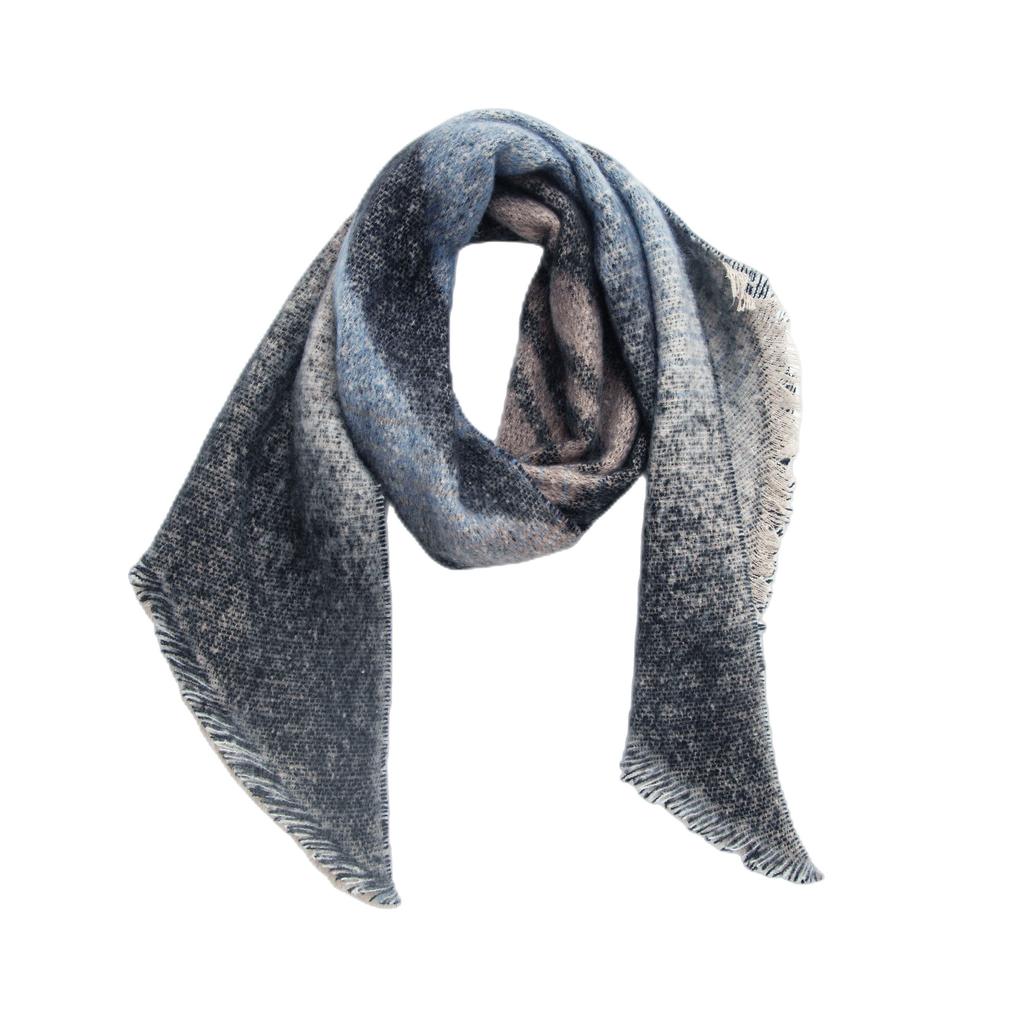 Women's Autumn Winter Thick Striped Star Print Scarf Warm Shawl