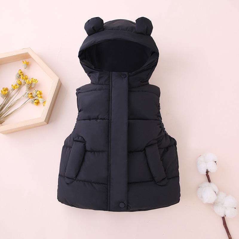 Kids' Hooded Vest: Cute Ears Sleeveless Autumn/Winter Jacket for Boys & Girls