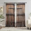 2pcs Wooden Gate Printed Curtain for Home Decor - Rod Pocket Window Treatment for Bedroom, Office,Kitchen, Living Room,and Study