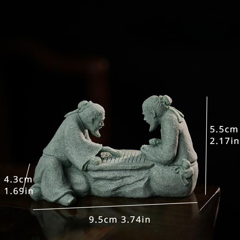 Miniature Figurine Sandstone Statue Flower Pot Decoration Artwork Landscape Home Ornament Garden Accessories for Micro Landscape