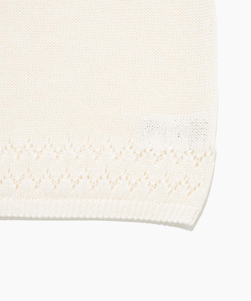 Tudument Punching Sleeveless Knit Top Ivory