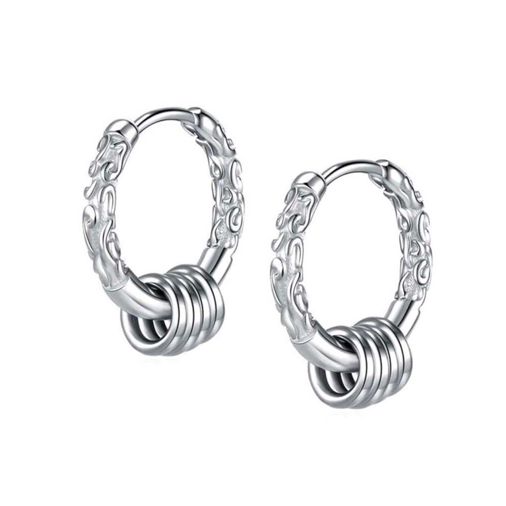 Round Ring Pendant Unisex Copper Thread Stud Earrings Korean Hoop Earrings Men Earrings Ear Jewelry