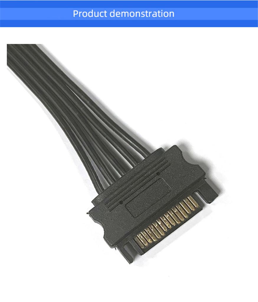 15Pin SATA Power Supply Splitter Cable 1 Male to 5 Female Extension Power Cord