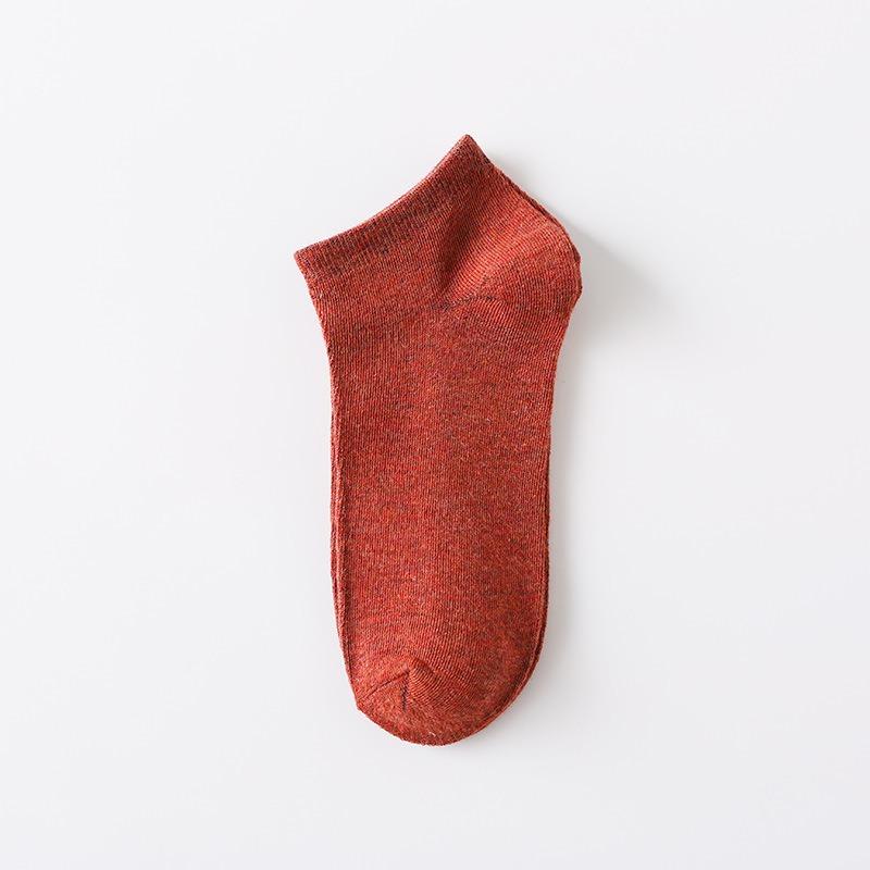 Men's Spring and Summer New Sports Cotton Solid Color Retro Invisible Shallow Mouth Boat Socks