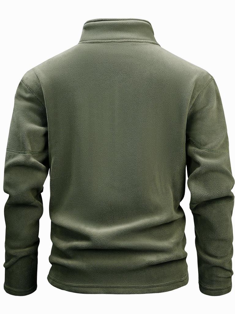2025 Men's Trendy Stand-up Collar Half-Zip Fleece Sweatshirt for Autumn/Winter