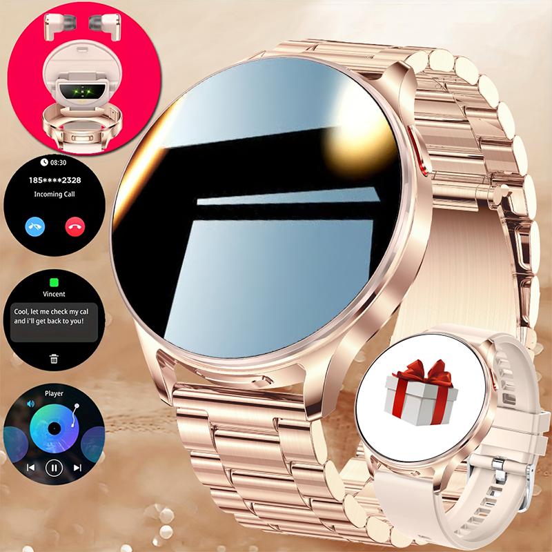 2025 New TWS Smartwatch Earphone 2 In 1 Women Watches with Earbuds Strong Sound Effects Music Lover Waterproof Ladies Smartwatch
