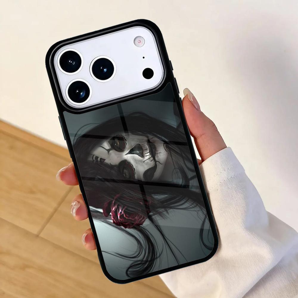 Candy Skull Sugar Day Of The Dead Mobile Phone Case for IPhone 17 AIR 16pro Max 15 14 13 12 11 Bumper Cover