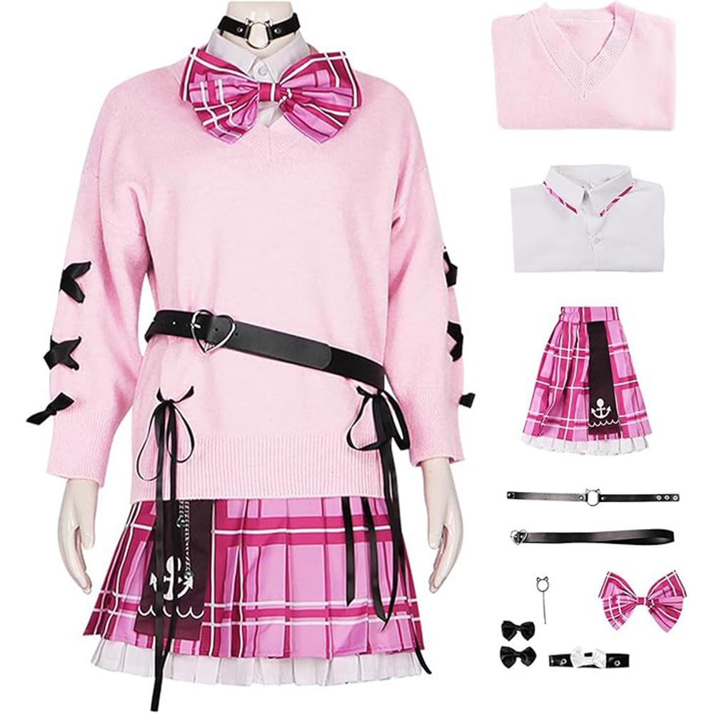 Minato Aqua Cosplay School Uniform Vtuber Hololive Costume Outfit Dress Full Set