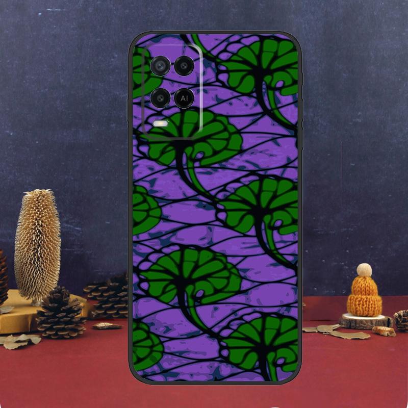 Afrikanischer Wachsmusterstoff für OPPO A17 A77 A58 A78 A98 A15 A5 A9 A96 A76 A16 A54 A74 A94 A52 A72 A79 A57S A53S Hülle