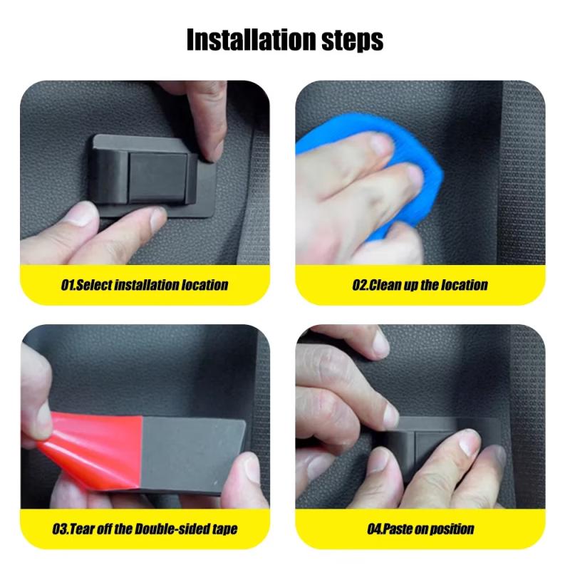 Car Seat Belt Limiter Buckle Stopper Safety Belt Adjusting Fixed Clip Self-adhesive Clip Buckle Car Interior Accessories