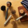 Long Handle Pot Brush Replaceable Brush Head Oan Cleaning Brush Sisal Bristles Brush Kitchen
