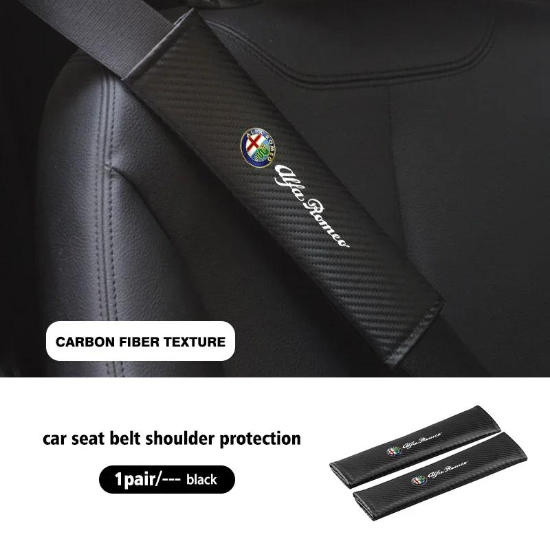 AAACK1 Car Stickers For Alfa Romeo Car Belts Covers Padding Carbon Fiber Belt Shoulder Accessories For Alfa Romeo 159 Giulietta Giulia