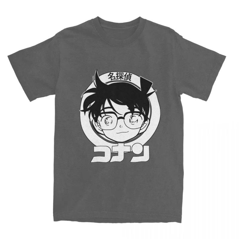 MINISO Detective Conan Anime T-Shirt Unisex Graphic Gothic Style Women's Clothing Animation Theme Gothic Detective Conan T-Shirt